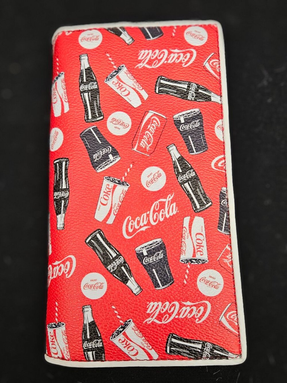 Coca-Cola symbols zip-around women's wallet
